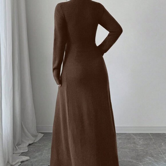 Coffee Brown Women's Elegant Casual Cardigan - Picture 2 of 6